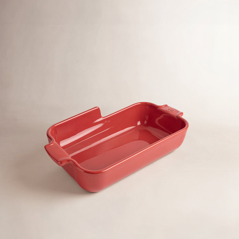 Peugeot Appolia Rectangular Ceramic Baking Dish, Red, 1.75" H x 8.5" W x 4.75" D