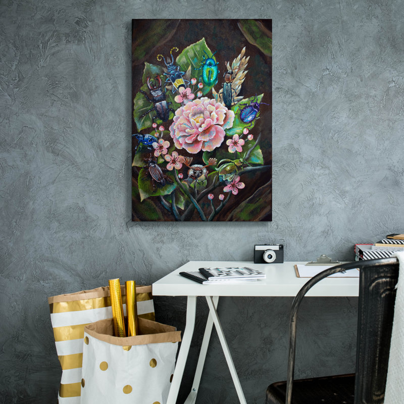  «Beetle Family» par Verena Wild, art mural sur toile, 18 po x 26 po, H 26 po x l 18 po