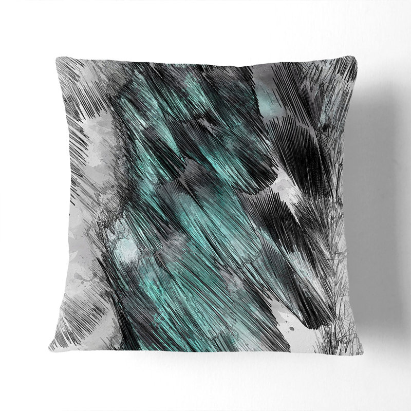 Ruffled Feathers Cushion with Filling, 40cm H x 40cm W x 15cm D, Black