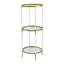 P 3 x D 39 x 39,5 po, luxueux blanc et or