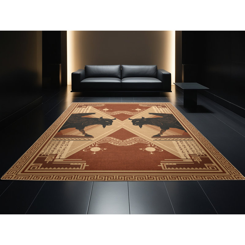 Tapis oriental doux et moelleux de style oriental Macalester, 3 X 5
