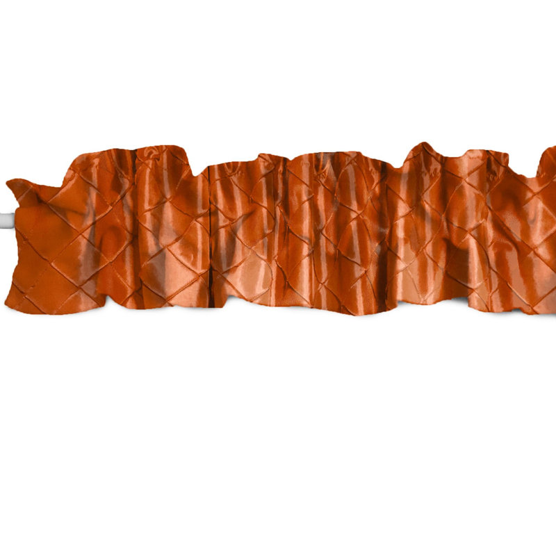 Pintuck Tailored Window Valance, 72"W x 7"L, Orange