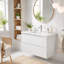 Meuble-lavabo mural 36 po vert avec tiroirs à fermeture en douceur