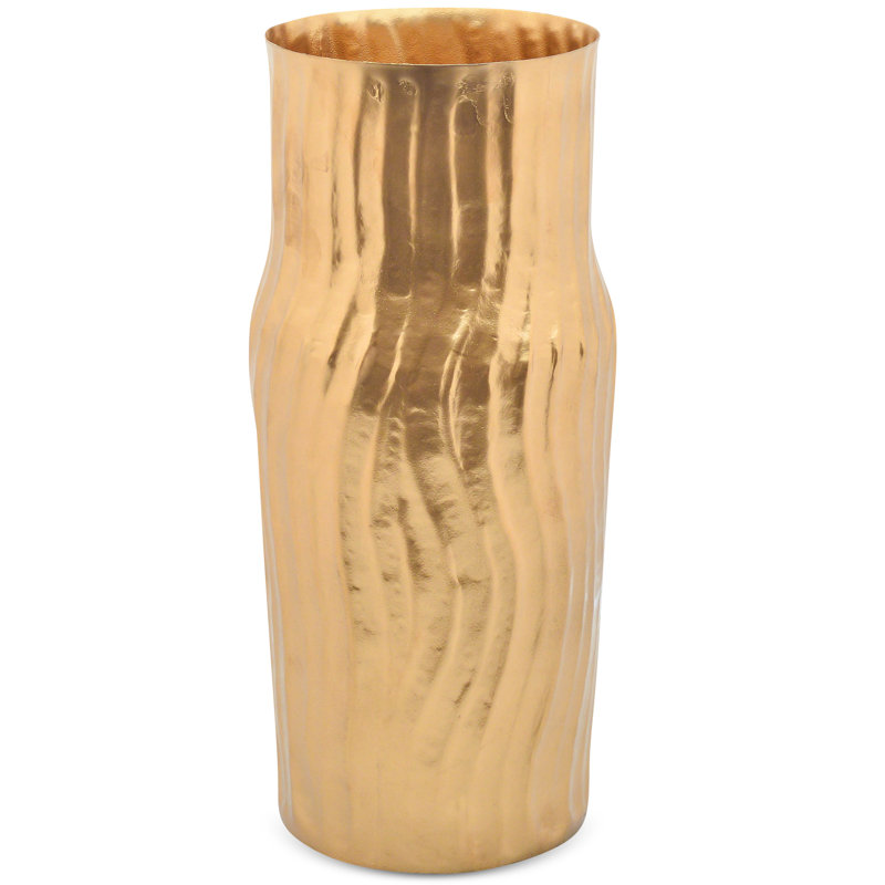 Vase doré à finition ondulée mat 9289