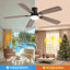 Indoor Modern 52 Inch Ceiling Fan 6 Speed Wind 5 Blades Remote Control Reversible DC Motor With Led Light-564623307-564623309