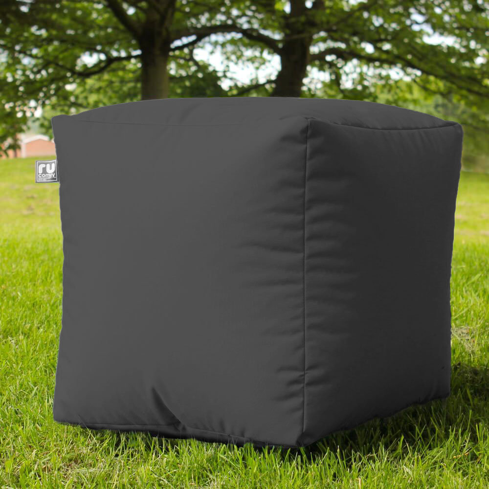 rucomfy Beanbags Indoor Outdoor Cube Bean Bag Pouffe. Home or Garden Extra Seating. Square Water Resistant Footstool 38 x 38cm