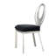 De 2 chaises d'appoint en microfibre et en métal, argent / noir, dossier ovale, siège rembourré, pour salle à manger et fabrication, chaise