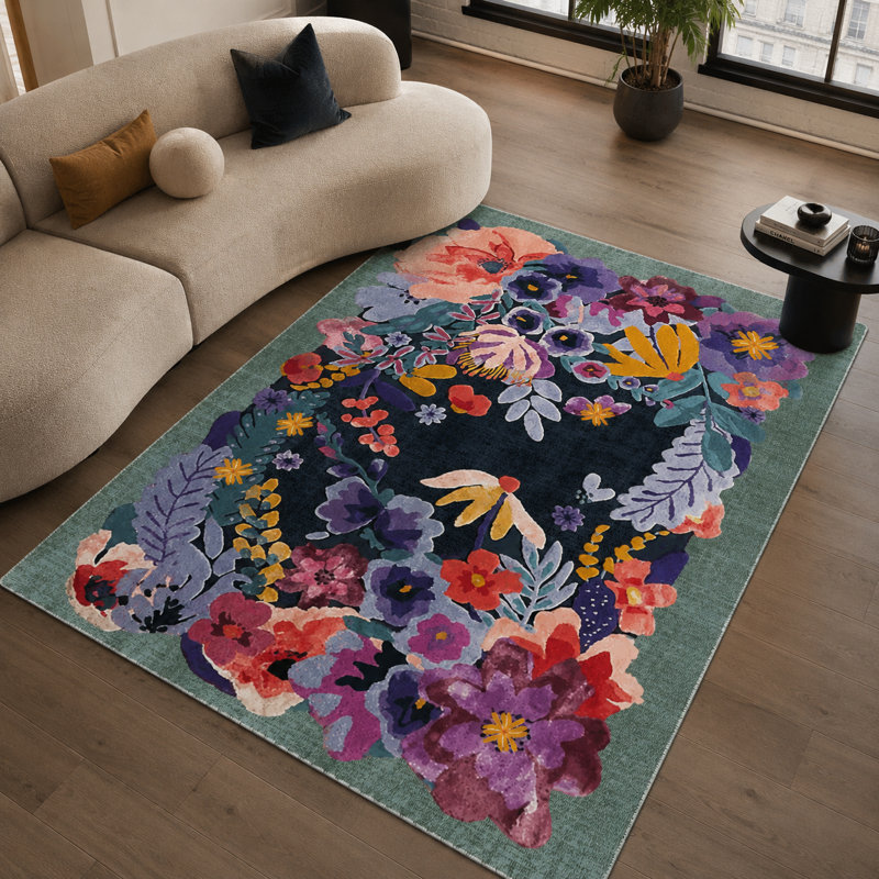 Oriental Cotton and Chenille Flatweave Area Rug, 100 x 300 cm