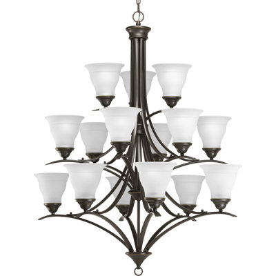 Wanette 15 - Light Dimmable Tiered Chandelier