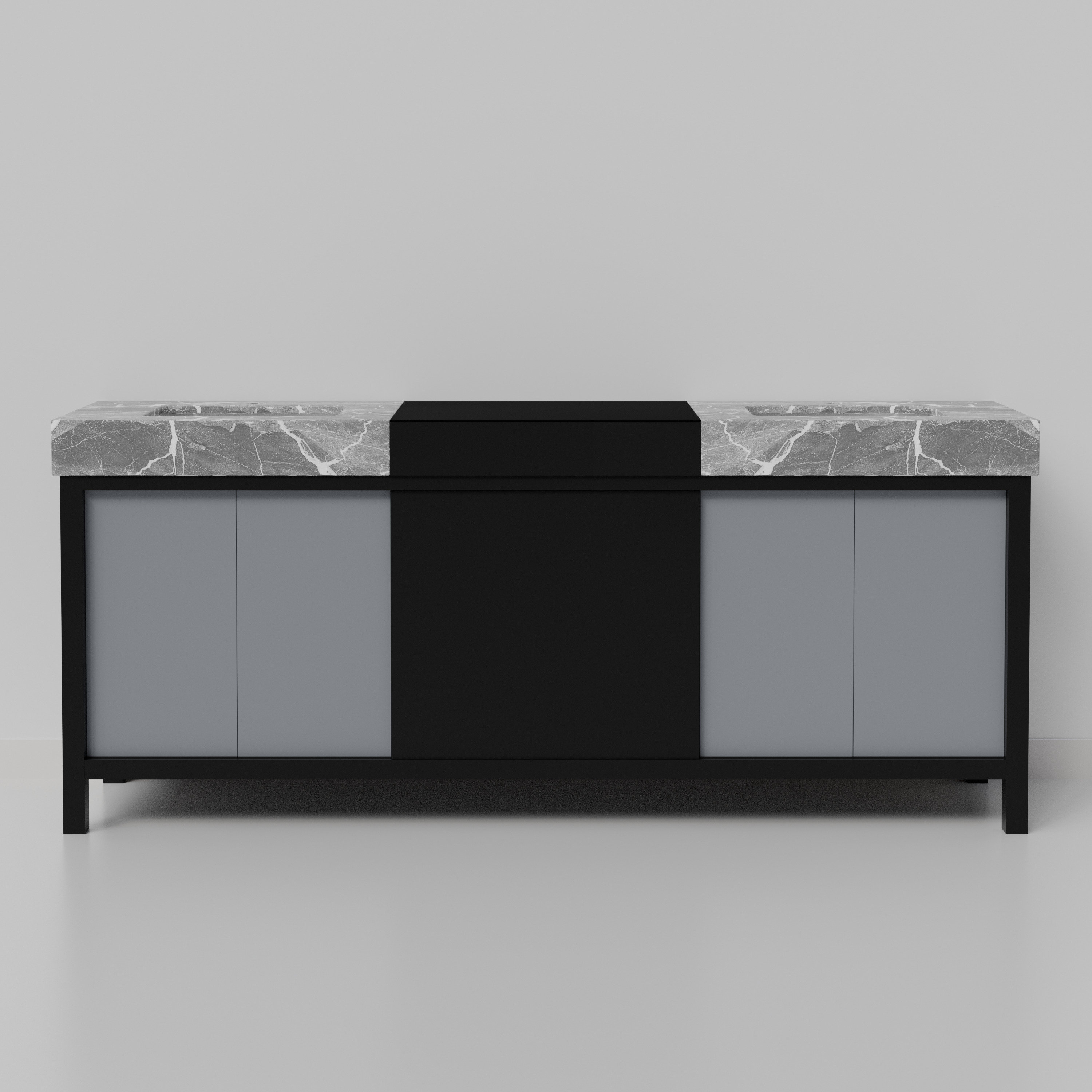 Lexora Zilara 80 Inch Bathroom Vanity Cabinet In Black And Grey, With ...