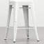 De 2 tabourets de comptoir en métal, 24 pouces, blanc vieilli, dossier confortable pour la cuisine, tabouret de 24 po (2) - Sièges confortables avec dossiers et repose-pieds incurvés, entretoise de construction stable