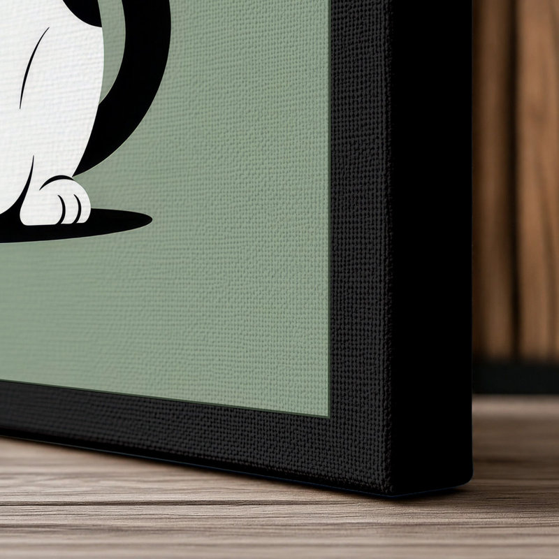 Playful Cat with Paws Up Modern - Wrapped Canvas, 24x16 - 61.0 x 40.6 cm, Black Border