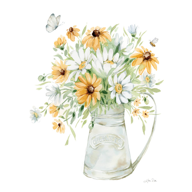 Tournesols et marguerites Ingedore II, H 48 po x l 36 po
