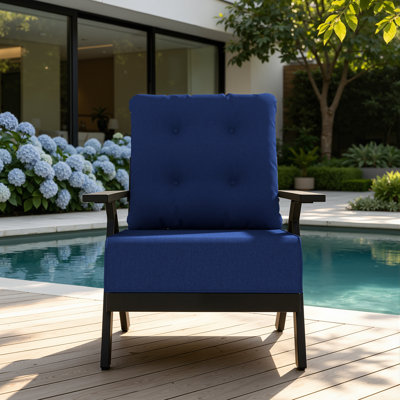 Ensemble de coussins d'assise d'extérieur de 15 cm de profondeur, tissu oléfine résistant aux intempéries, coussin d'assise confortable en mousse haute densité 28D