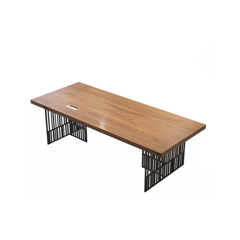 Bureau en bois massif 86,61 "Burlywood, H 29,53 po x l 86,61 po x P 31,5 po
