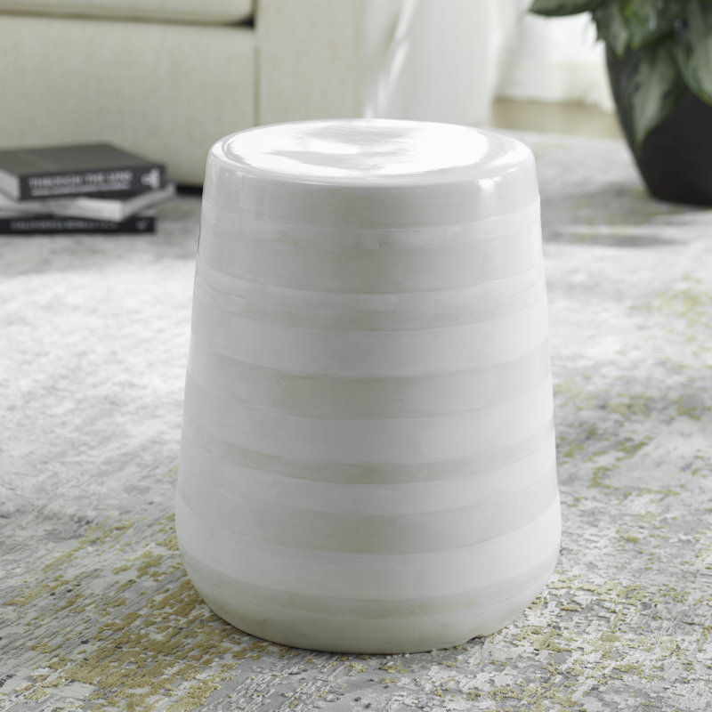 Ivy Bronx Kelbe Earthenware Accent Stool
