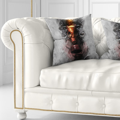 Coussin toxique «Man in Mask» - Portrait imprimé