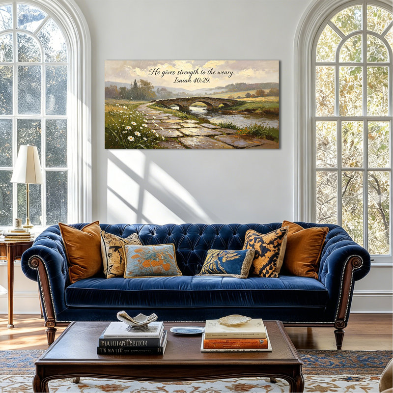  «Christian Landscape», art mural sur toile, verset biblique inspirant pour le salon ou la chambre à coucher, œuvre d'art sereine, prêt à accrocher, 20 po x 40 po