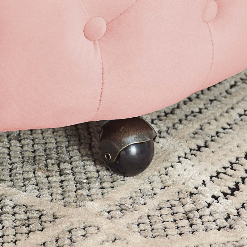 Fauteuil demi-tonneau Jakora, Velours rose