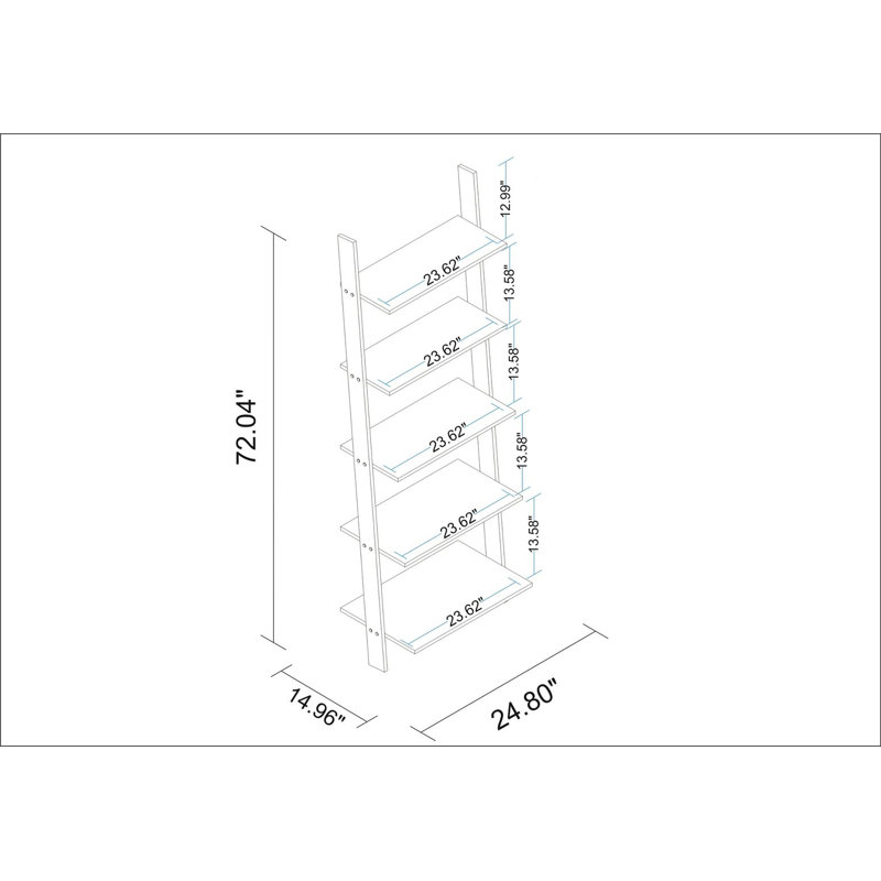 Anikin Ladder Bookcase, White