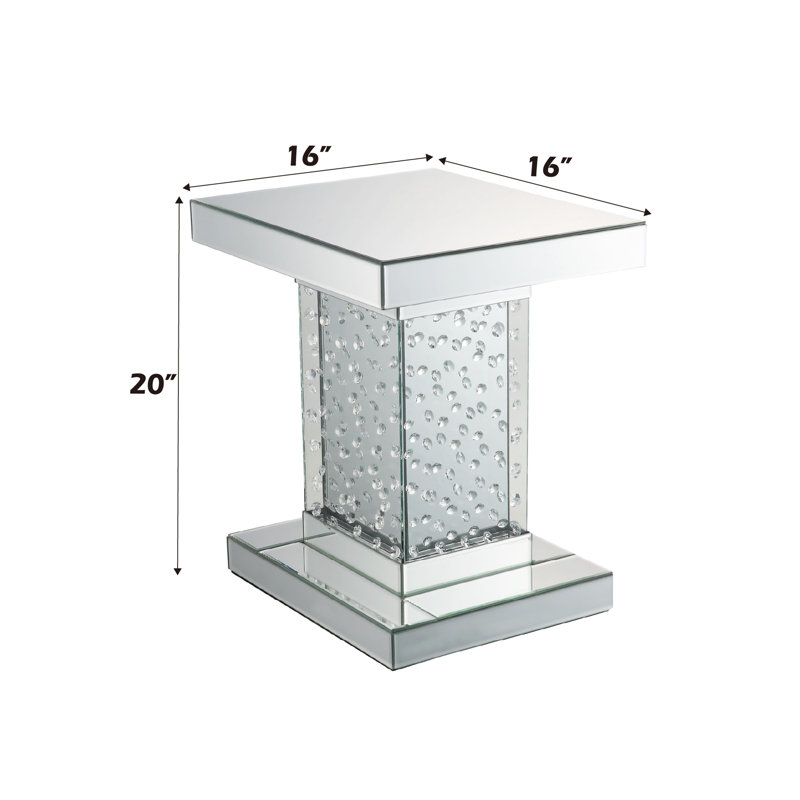 Table de bout avec miroirs et faux cristaux