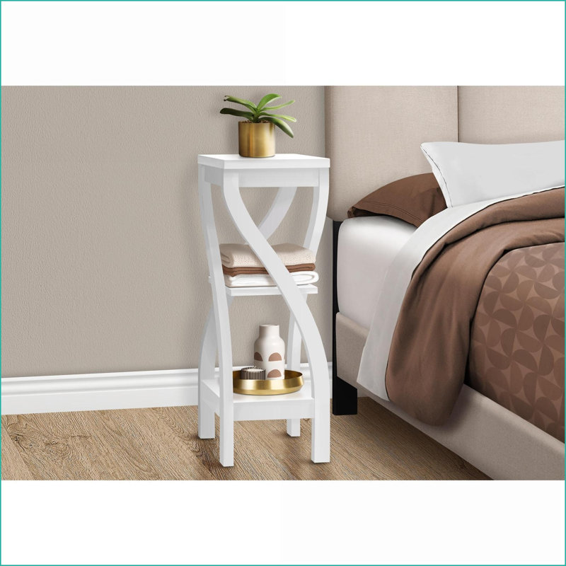 Table basse à 3 niveaux en stratifié brun - moderne et contemporain avec pieds incurvés stables, Bois espresso