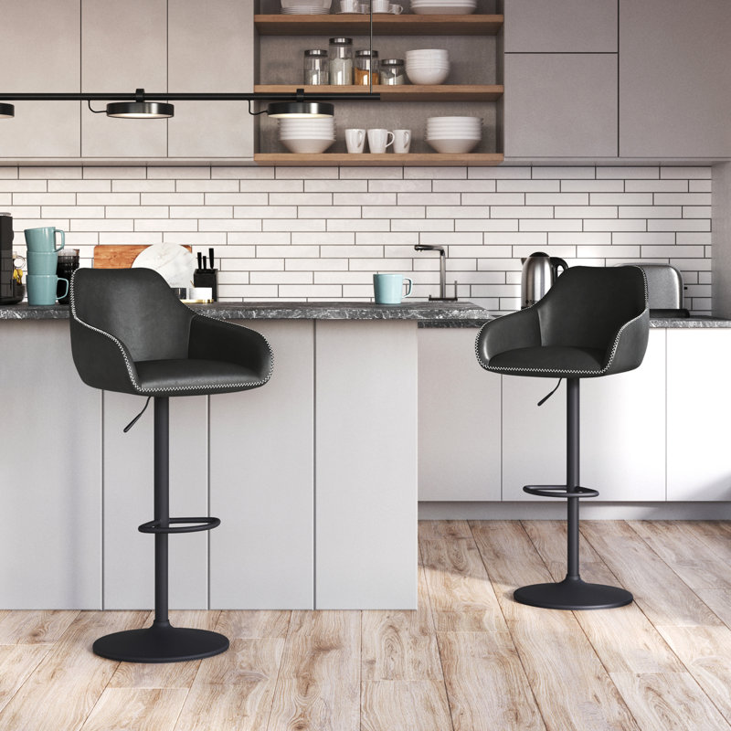 Adjustable Height Counter Stool, Black