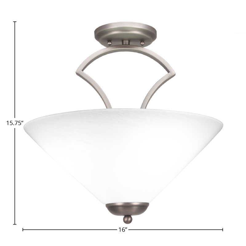 Ampoule semi-encastrée 3 lumières Zilo au fini graphite avec verre en marbre blanc de 16 po