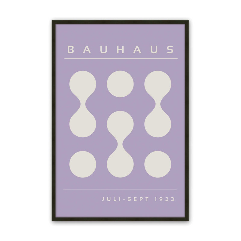 Mauve Bauhaus Flow II, Reproduction encadrée sans passe-partout, Noir satiné, H 25 po x l 19 po