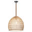 Luminaire suspendu en osier de rotin, luminaire suspendu en corde fait à la main, abat-jour à 1 lumière pour plafond-1118310799
