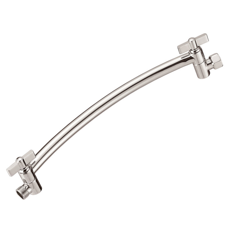 13" Curved Adjustable Shower Arm, Brushed Nickel