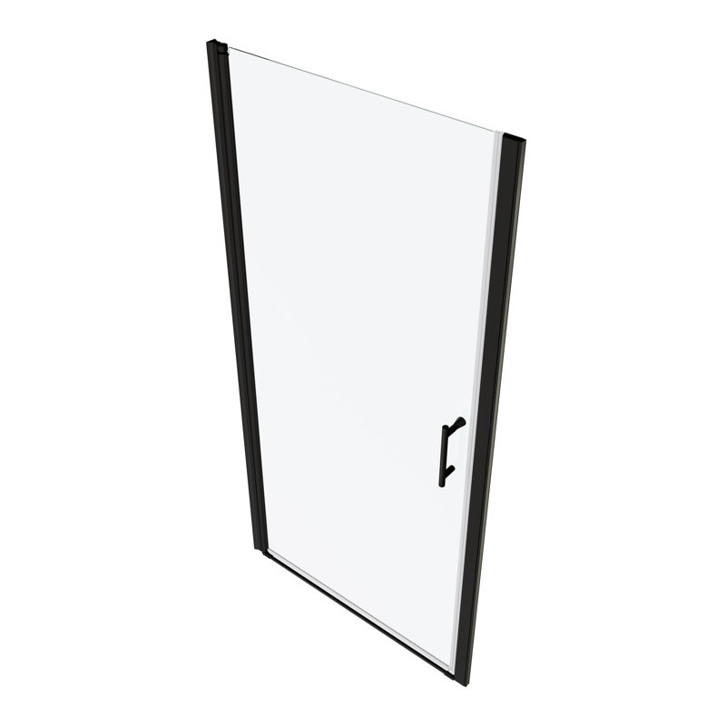 Matted Black Shower Door With Universal Pivot - 1/4" Tempered Glass, 1 3/8" Adjustable, Superior Leak Function, Easy Installation In 36000 Times Open And Close Evaluation, Leak-, To Install