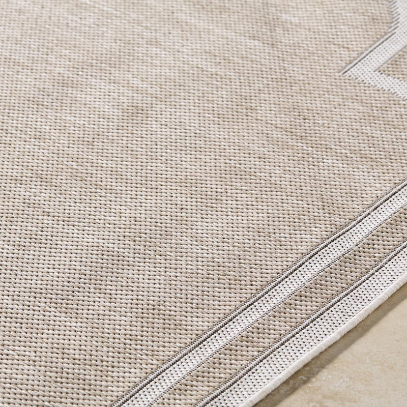 Orrin Outdoor Area Rug, Runner 2'7" x 7'3", Tan/Cream