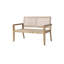 Causeuse d'extérieur en osier et en bois d'acacia, multicolore brun clair et brun clair, H 34 po x l 46,5 po x P 27,25 po