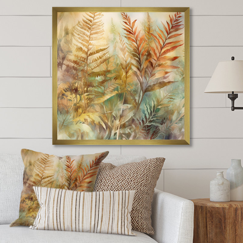 «Devonte Green Grace Of Ferns I», reproduction sur toile, H 36 po x l 36 po x P 1,5 po, Encadrement doré