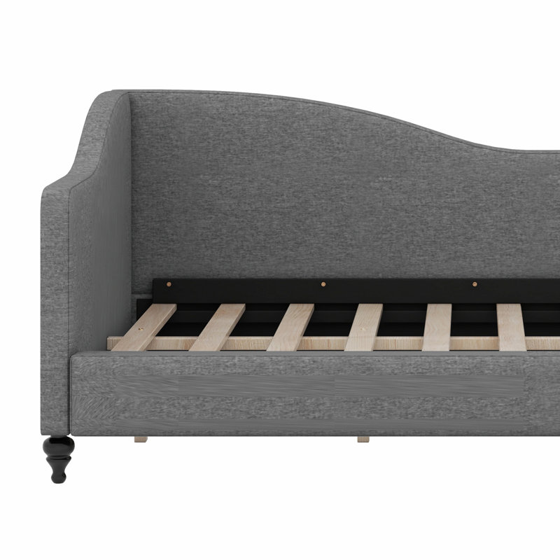 L-Shaped Daybed, With Solid Wood Legs, Gray