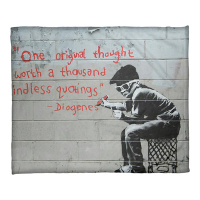 Banksy Collection One Original Thought Fleece Blanket