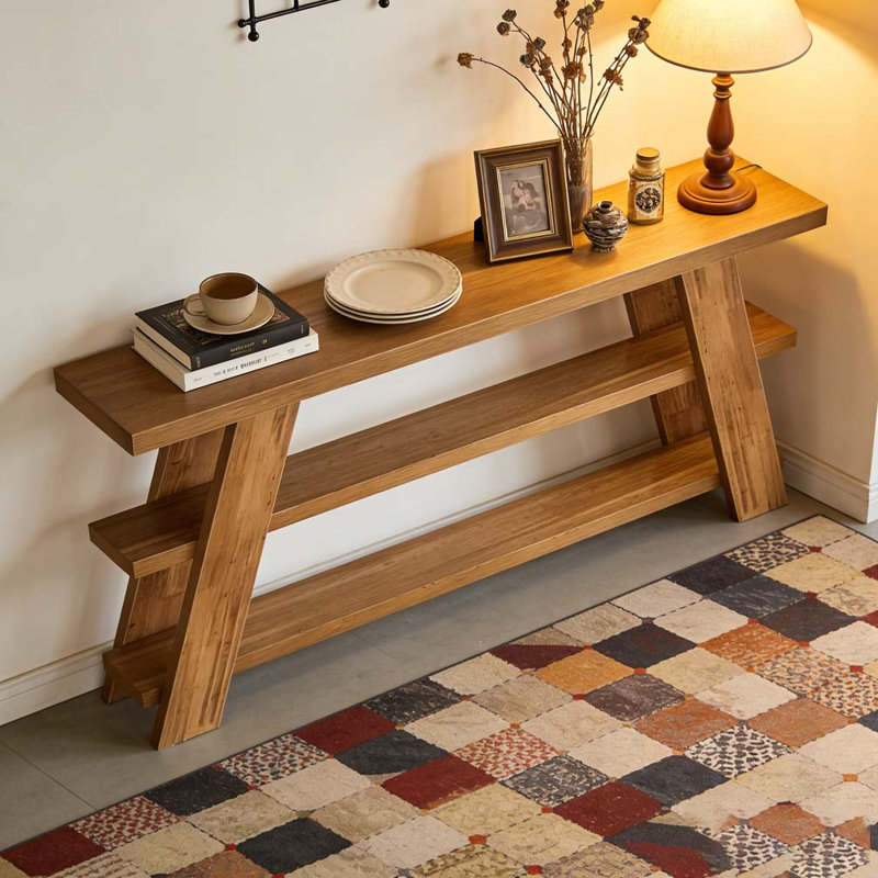 Slim Storage Side Table,3-Tier Console Table