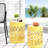 Outdoor Yellow Metal S/2 End Tables, Minimalist Iron Design, Powder-Coated Frame, No Assembly, 13.67"W X 13.67"D 17.56"H & 12.00"W 12.00"D 16.00"H Look, Stability,-2003059710