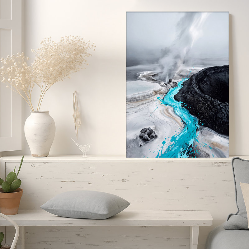 Art mural sur toile turquoise et eau turquoise, 30"H x 20"W