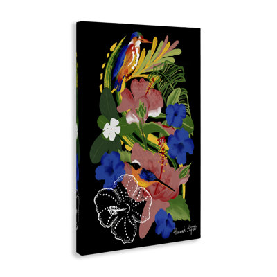 Tropical Gambia Style Florals Canvas Wall Art by Hannah Byatt