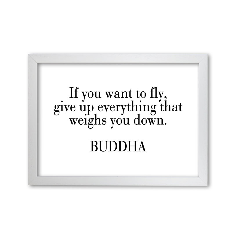 If You Want To Fly - Print, White Grain Frame, 42 cm H x 30 cm W x 5 cm D