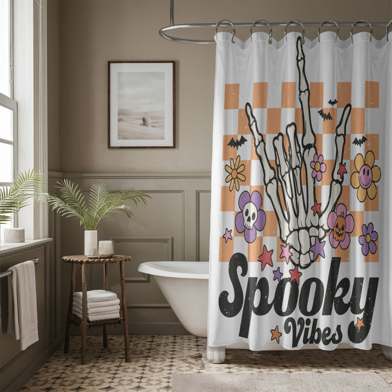 Rideau de douche standard 1 pièce Tiny Boo, H 74 po x l 71 po