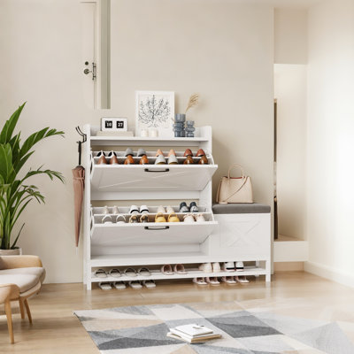 16 Pair Flip Down Shoe Storage