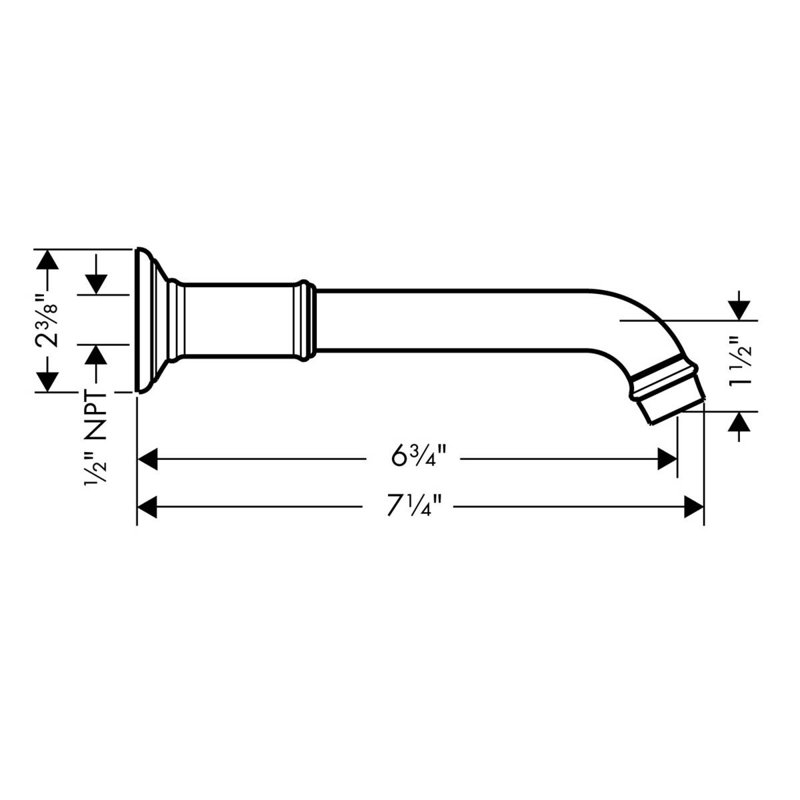Montreux Tub Filler, Polished Nickel