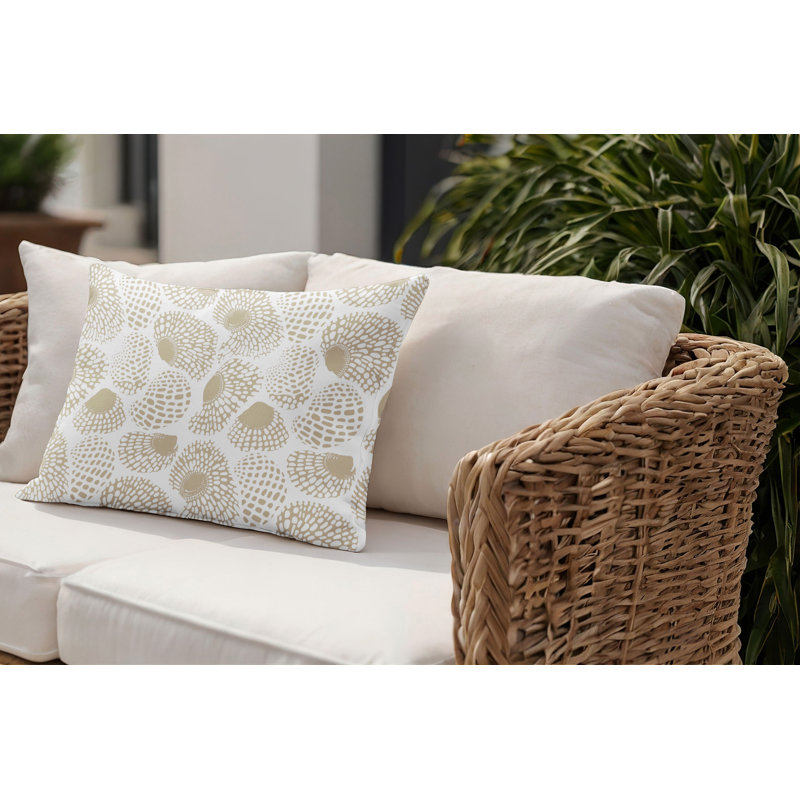 Barnon Outdoor Reversible Throw Pillow, Beige, 14"H x 20"W