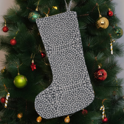 Chaussette de Noël bandhani en lin fabriquée à la main pour les Fêtes