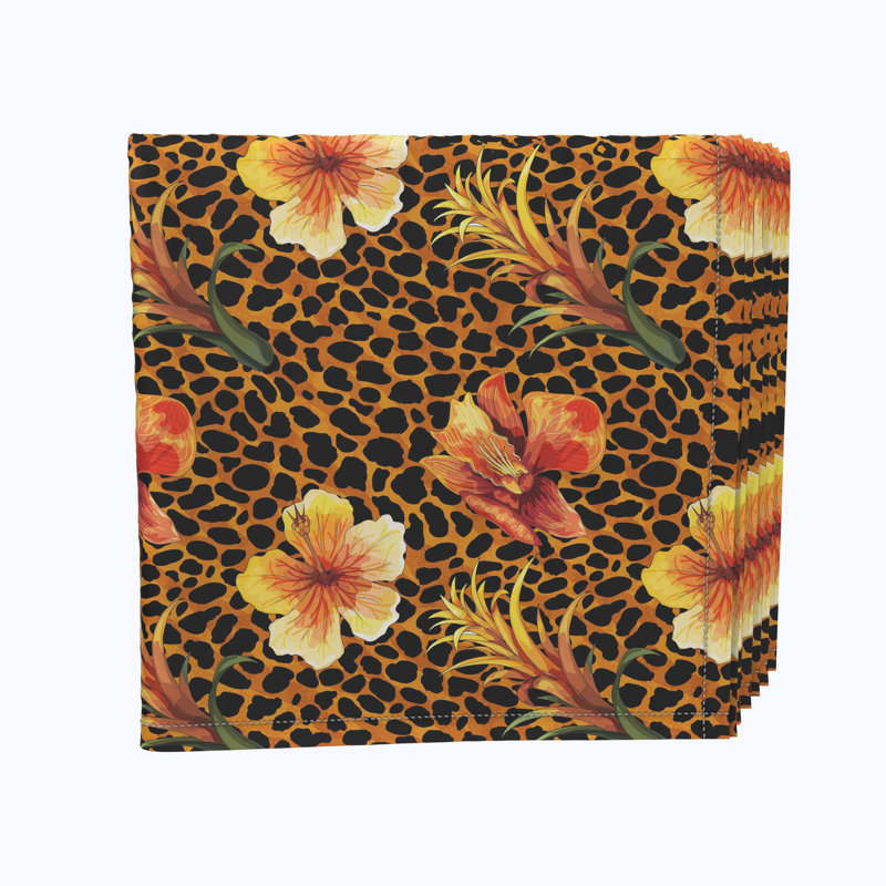 Polyester Animal Print Square Napkin