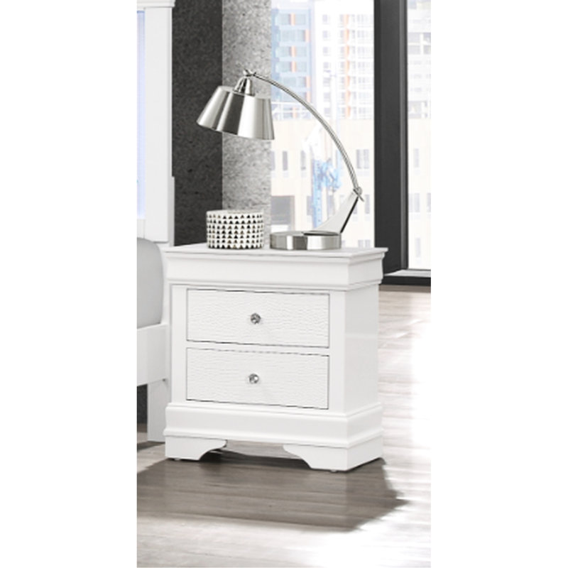 Table de chevet en métal Shaker, Blanc