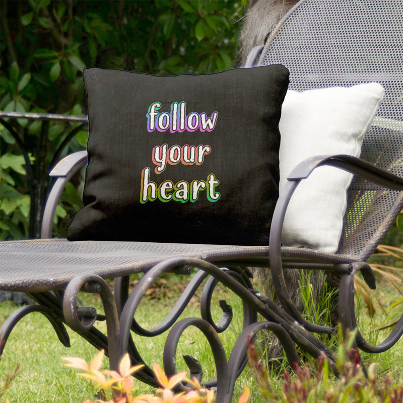 Coussin décoratif intérieur/extérieur de votre coeur, 20 po x 20 po, Rouge